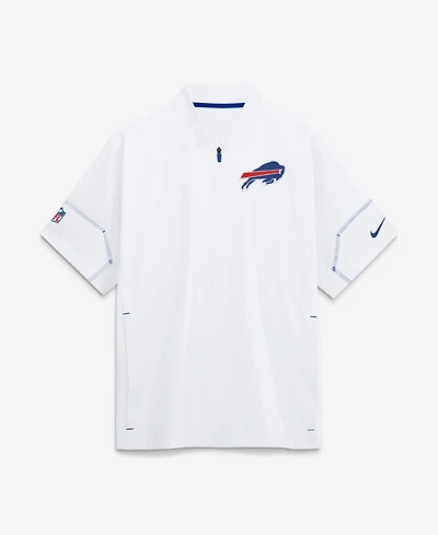 Nike Men's White Buffalo Bills Sideline Short Sleeve Quarter-Zip Coaches Jacket