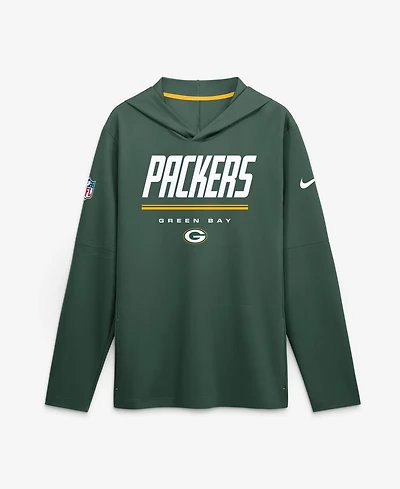 Nike Men's Green Bay Packers Sideline Lightweight Long Sleeve Hooded Dri-fit T-Shirt