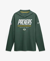 Nike Men's Green Bay Packers Sideline Lightweight Long Sleeve Hooded Dri-fit T-Shirt