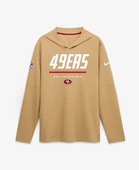 Nike Men's Gold San Francisco 49ers Sideline Lightweight Long Sleeve Hooded Dri-fit T-Shirt