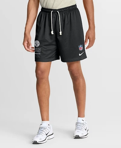 Nike Men's Black/Platinum Pittsburgh Steelers Sideline Standard Issue Dri-fit Reversible Shorts
