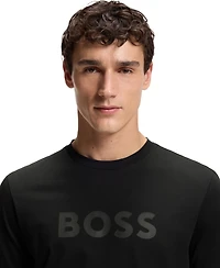 Boss by Hugo Men's Cotton-Jersey Logo Artwork Regular-Fit T-Shirt