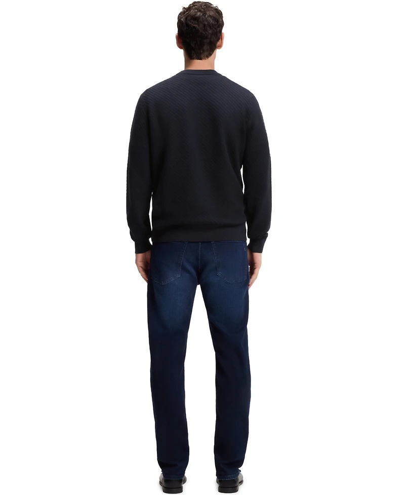 Boss by Hugo Men's Diagonal-Structured Cotton Regular-Fit Sweater