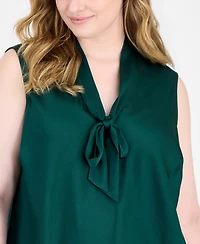 Kasper Plus Audrey Tie-Front Sleeveless Blouse