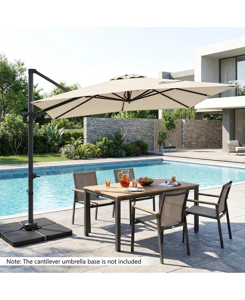 Gouun 11 x 9 Ft Rectangular Cantilever Patio Umbrella with Tilt