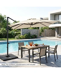 Gouun 11 x 9 Ft Rectangular Cantilever Patio Umbrella with Tilt