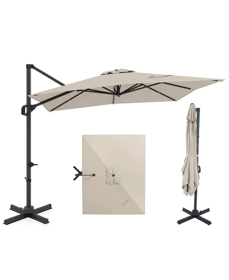 Gouun 11 x 9 Ft Rectangular Cantilever Patio Umbrella with Tilt
