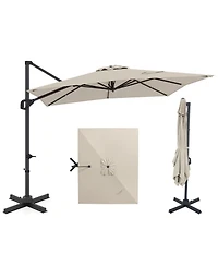 Gouun 11 x 9 Ft Rectangular Cantilever Patio Umbrella with Tilt