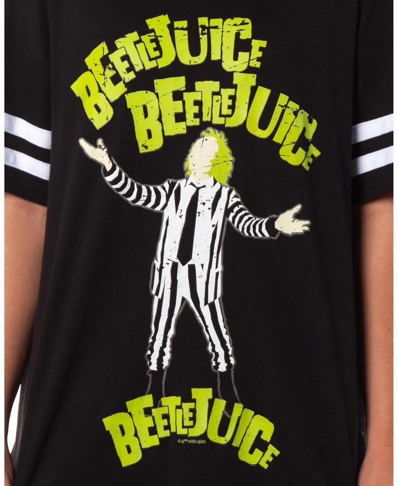 Intimo Women's Beetlejuice Halloween Movie Nightgown Pajama Shirt Dress For Adults