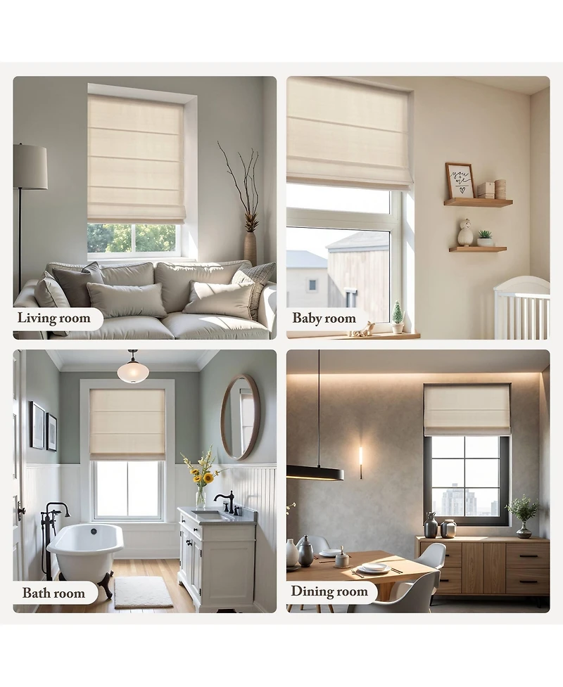 Avobird 1Piece 27x64" Cordless Roman Blind