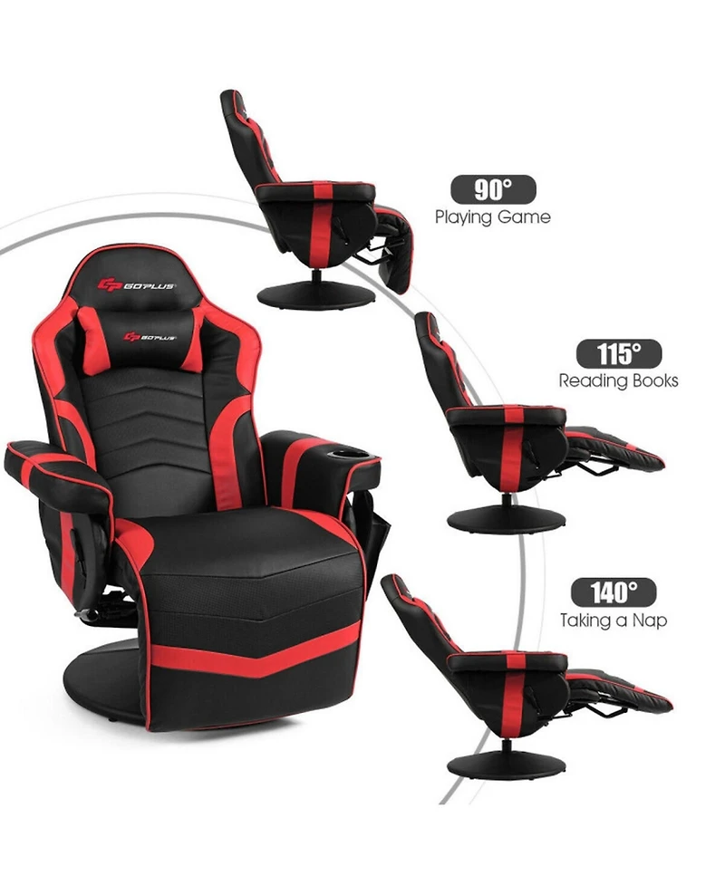 Gouun Ergonomic High-Back Massage Gaming Chair with Footrest and Pillow