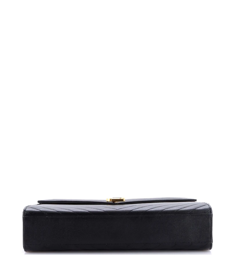 Pre-Owned Saint Laurent Large Classic Monogram Envelope Satchel Matelasse Chevron Leather