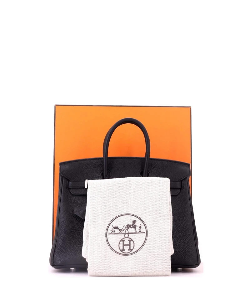 Pre-Owned HERMES Birkin 25 Handbag Togo with Palladium Hardware