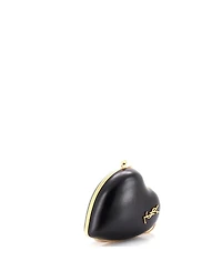 Pre-Owned Saint Laurent Small Love Heart Chain Box Clutch Leather