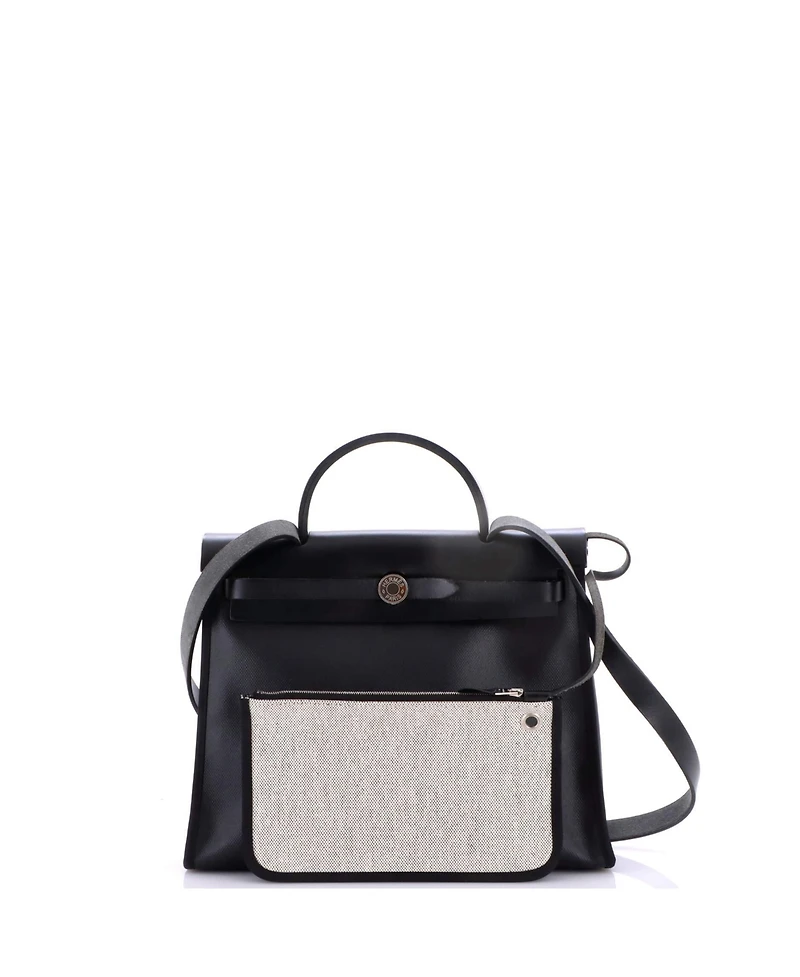 Pre-Owned Hermes 31 Herbag Zip Berline Vache Canvas and Leather