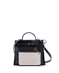Pre-Owned Hermes 31 Herbag Zip Berline Vache Canvas and Leather