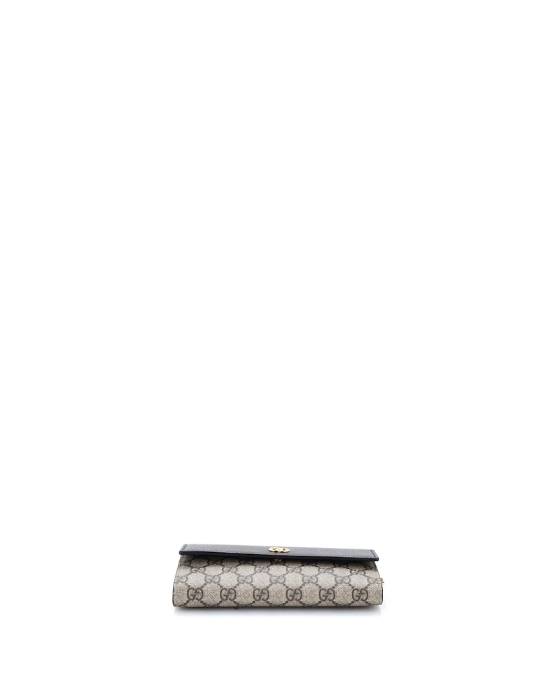Pre-Owned Gucci Gg Marmont Continental Chain Wallet Gg Coated Canvas and Leather