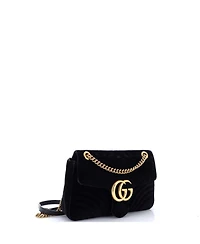 Pre-Owned Gucci Medium Gg Marmont Flap Bag Matelasse Velvet