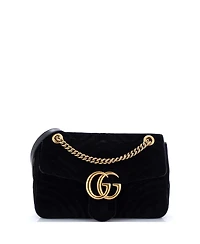 Pre-Owned Gucci Medium Gg Marmont Flap Bag Matelasse Velvet