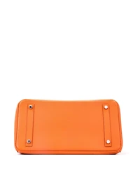 Pre-Owned HERMES Birkin 30 Handbag Orange Epsom with Palladium Hardware