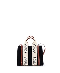 Pre-Owned Chloe Woody Tote Felt with Leather and Canvas