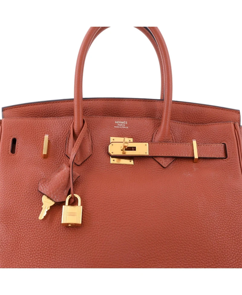 Pre-Owned HERMES Birkin 30 Handbag Brown Togo with Gold Hardware