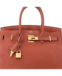 Pre-Owned HERMES Birkin 30 Handbag Brown Togo with Gold Hardware
