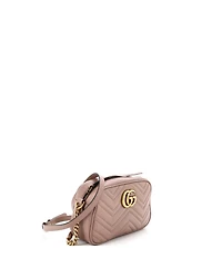 Pre-Owned Gucci Small Gg Marmont Shoulder Bag Matelasse Leather