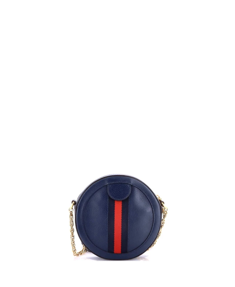 Pre-Owned Gucci Mini Ophidia Round Shoulder Bag Leather