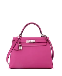 Pre-Owned HERMES Kelly Handbag Pink Epsom with Palladium Hardware