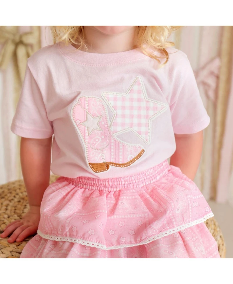 Sweet Wink Big Girls 10-12 Bandana Cowgirl Patch Western Short Sleeve T-Shirt