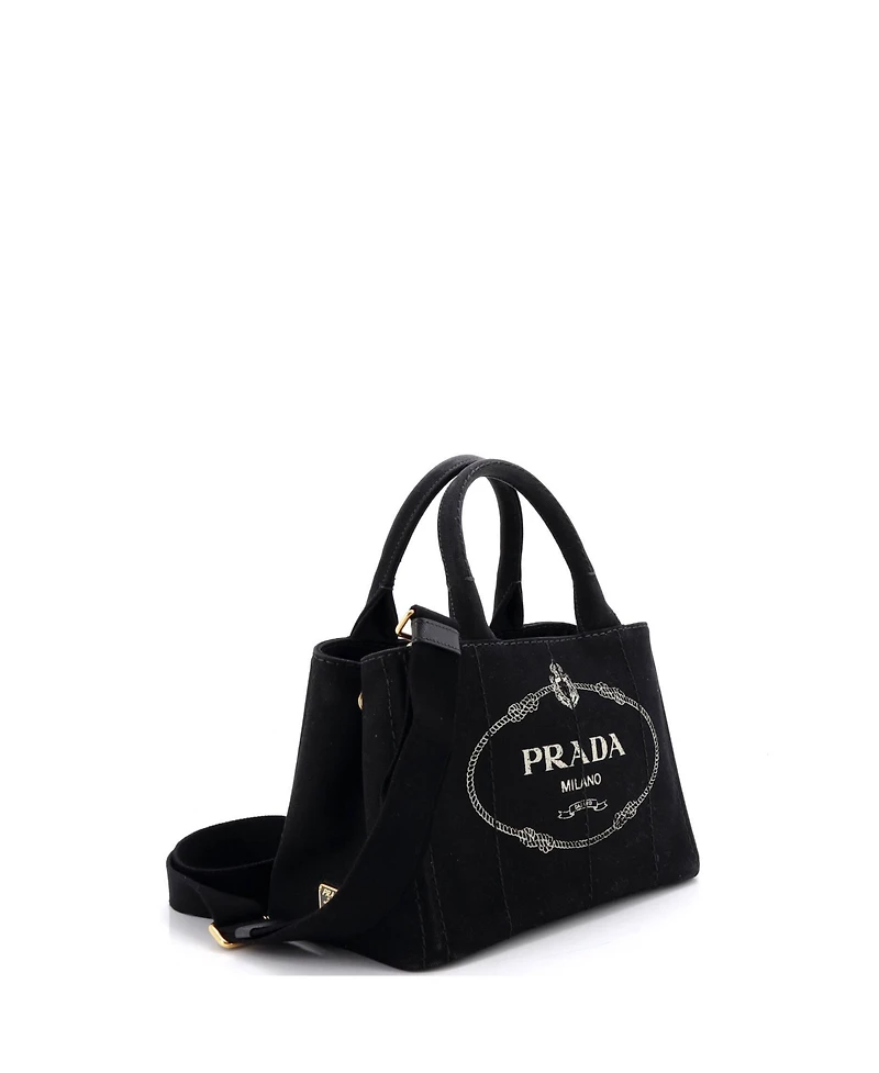 Pre-Owned Prada Mini Canapa Convertible Tote Canvas
