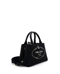 Pre-Owned Prada Mini Canapa Convertible Tote Canvas