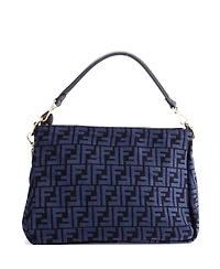 Pre-Owned Fendi O'Lock Zip Shoulder Bag Zucca Chenille