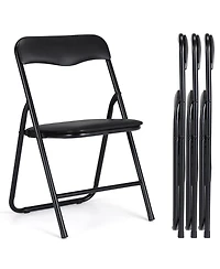 homfan Kids Folding Table and Chair Set, 23.8 Inch Upholstered Childrens Activity Table with Metal Frame for Playroom