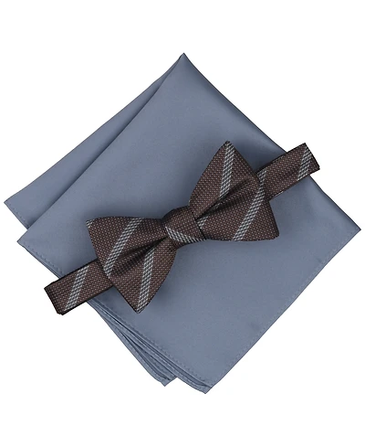 Alfani Men's Clyde Stripe Pre-Tied Bow Tie and Pocket Square, 2-Piece Set