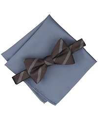 Alfani Men's Clyde Stripe Pre-Tied Bow Tie and Pocket Square, 2-Piece Set