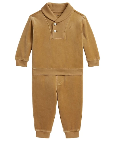 Polo Ralph Lauren Baby Boys' Velour Sweatshirt and Jogger Pants, 2-Piece Set