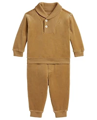 Polo Ralph Lauren Baby Boys' Velour Sweatshirt and Jogger Pants, 2-Piece Set