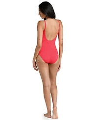 La Blanca Women's Shellbound Plunge V-Neck One-Piece Swimsuit