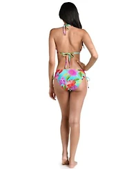 La Blanca Womens Sunset Botanica V Neck Triangle Bikini Top Moderate Coverage Hipster Swim Bottoms