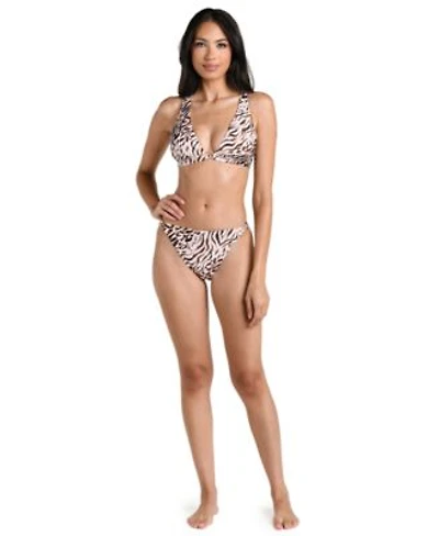 La Blanca Womens Fierce Territory V Neck Swim Removable Cups Bikini Top Full Coverage Mid Waist Hipster Swim Bottoms