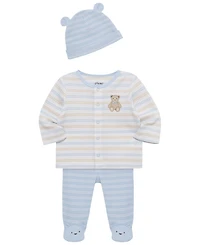 Little Me Baby Boys' Long-Sleeve Cardigan, Pants and Hat, 3-Piece Set