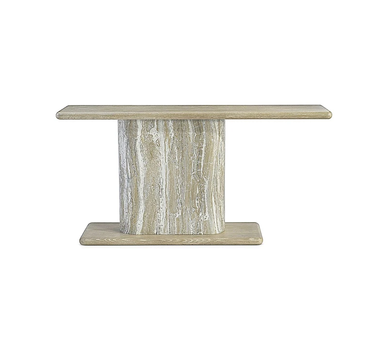 Bernhardt Arcadia 68" White Oak Wire-Brushed Clay Console Table