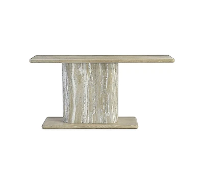 Bernhardt Arcadia 68" White Oak Wire-Brushed Clay Console Table