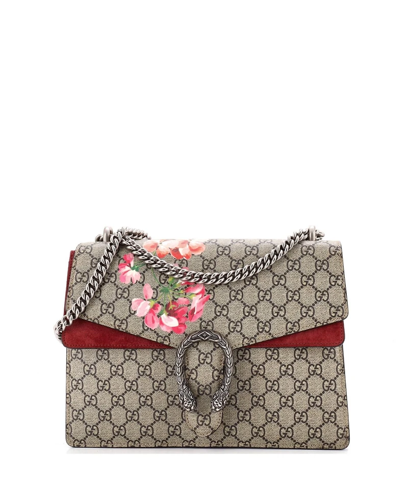 Pre-Owned Gucci Medium Dionysus Bag Blooms Print Gg Coated Canvas