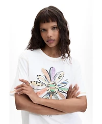 Desigual Women's Floral Print T-shirt 100% Cotton