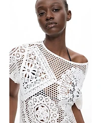 Desigual Women's Asymmetric crochet t-shirt