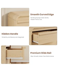 homfan Modern Arched 5-Drawer Dresser, 45" Tall Freestanding Storage Chest with Large Drawers, Mdf Construction, Bedroom and Living Room