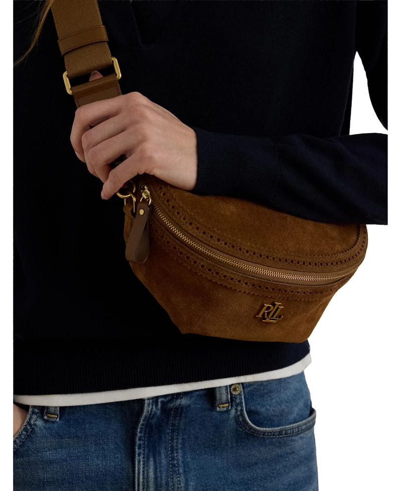 Lauren Ralph Lauren Suede Marcy Small Belt Handbag